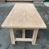 Renovated farmhouse dining table in raw oak from the 20th century, 180cm with drawer.