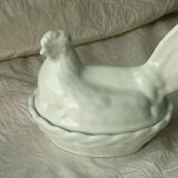 Candy hen on its porcelain nest