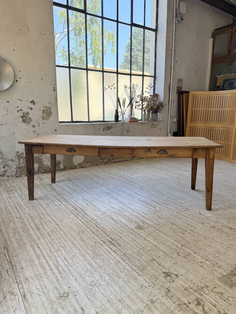 1950s pine farmhouse table 220cm