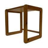 Ensemble vintage de trois tables d'appoint en pin, tables gigognes, années 1970