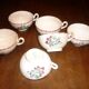 6 beige and red St Amand coffee cups
