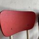 Set de 5 chaises Brabantia en contreplaqué laqué rouge et métal crème, design néerlandais des années 1960.