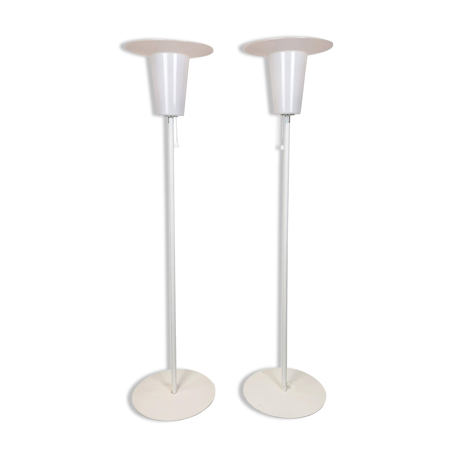 Pair of mid-century modern Luxus floor lamps, Sweden, 1970s.