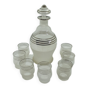 Ensemble carafe et 7 verres à