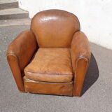 Leather club armchair