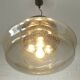 Vintage Brutalist Light X Large Glass Pendant Lamp Mid Century Modern 1980