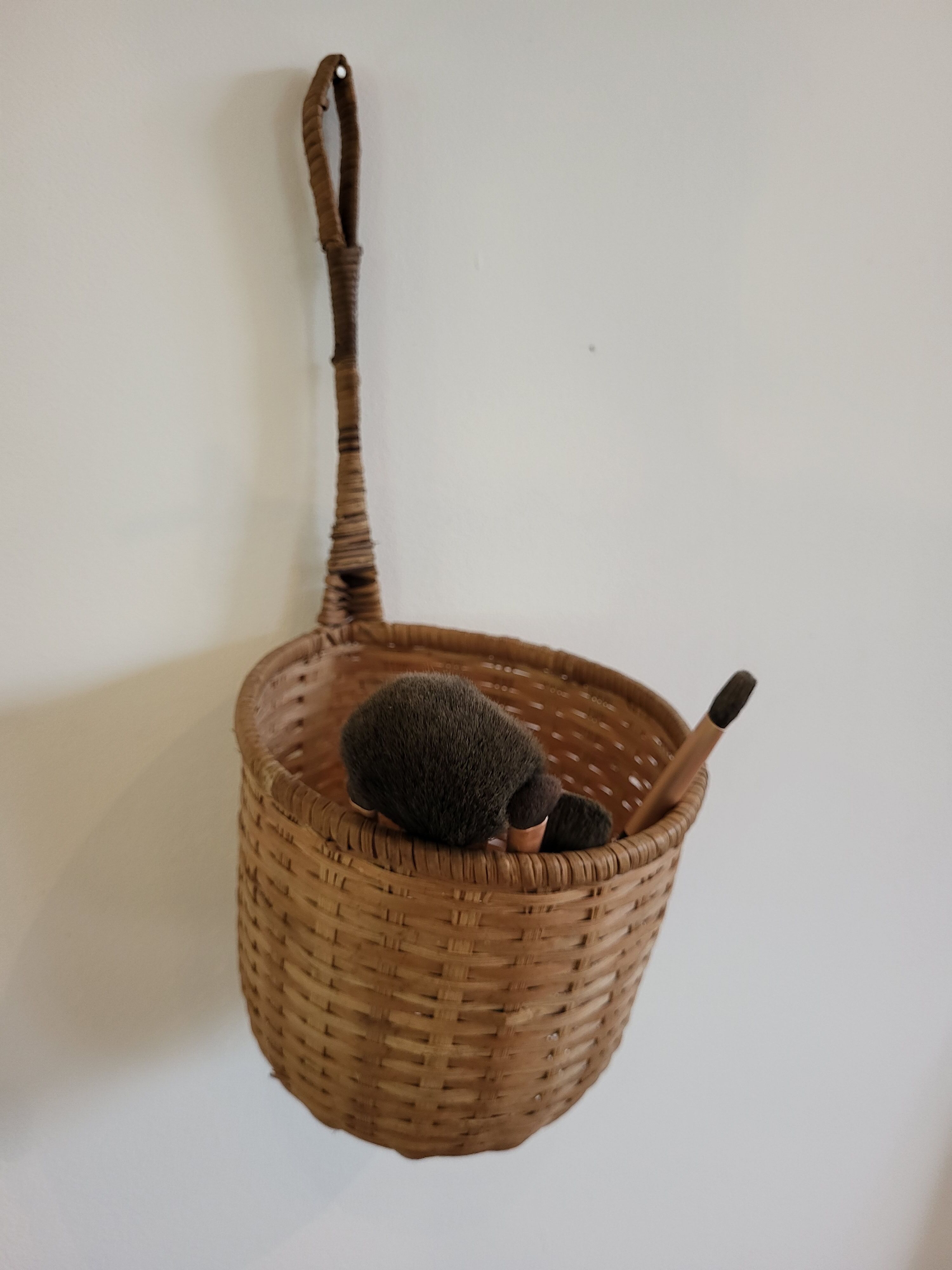 Vintage woven wicker pan