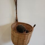 Vintage woven wicker pan