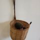 Vintage woven wicker pan