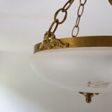 Gilt bronze pendant glass globe cised Napoleon style 3