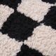 Tapis Beni Ourain fait main marocain 95 x 177 cm - Tapis couloir berbère à carreaux