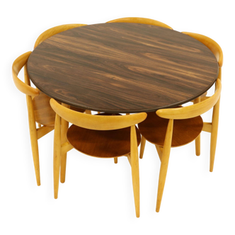 Heart dining set, designed by Hans Wegner for Fitz Hansen,  Denmark 1960s