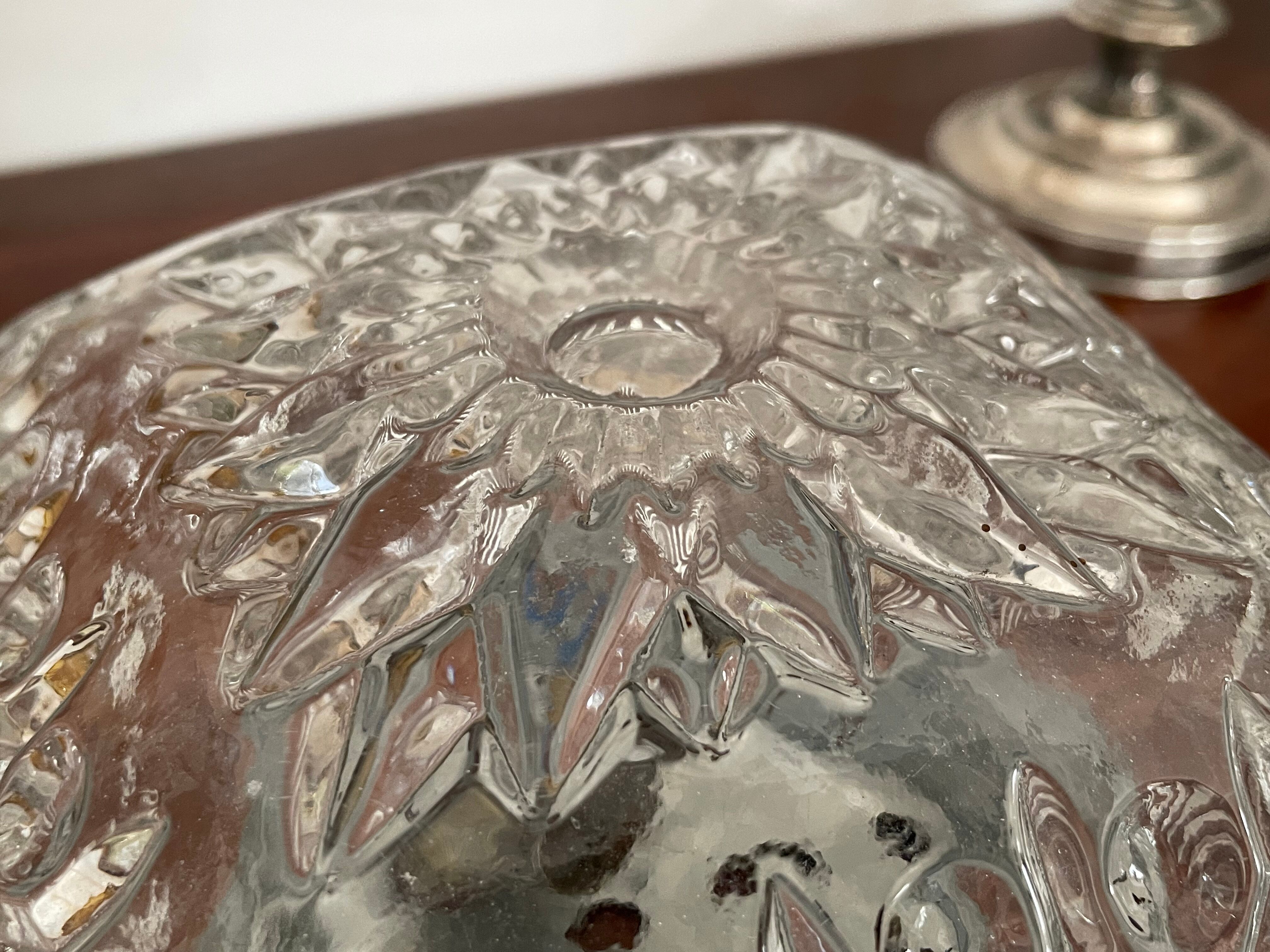 Vintage molded glass ceiling lamp