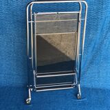 1970 folding server on wheels smoked glass