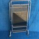 1970 folding server on wheels smoked glass
