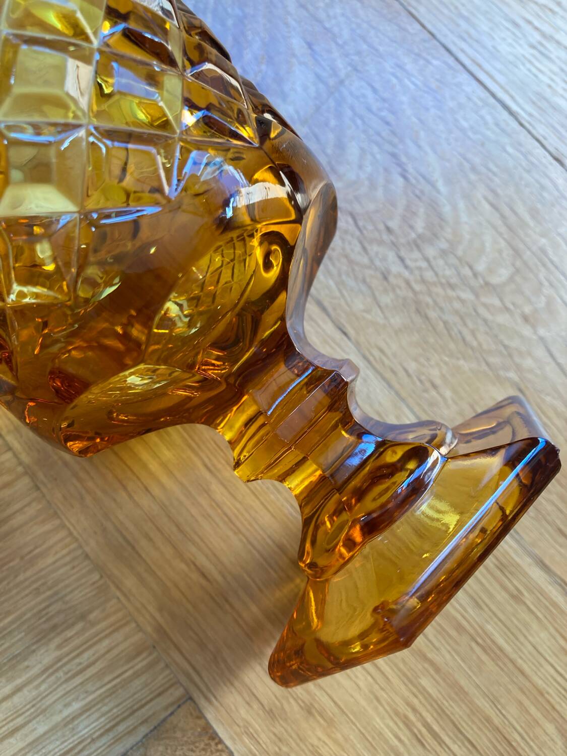 Medieval style amber stemmed glasses
