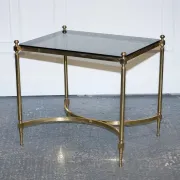 Hollywood Regency Coffee Table in Brass and Smoked Glass, France, 1960s