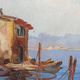 Peinture port de pêche Méditerranéen