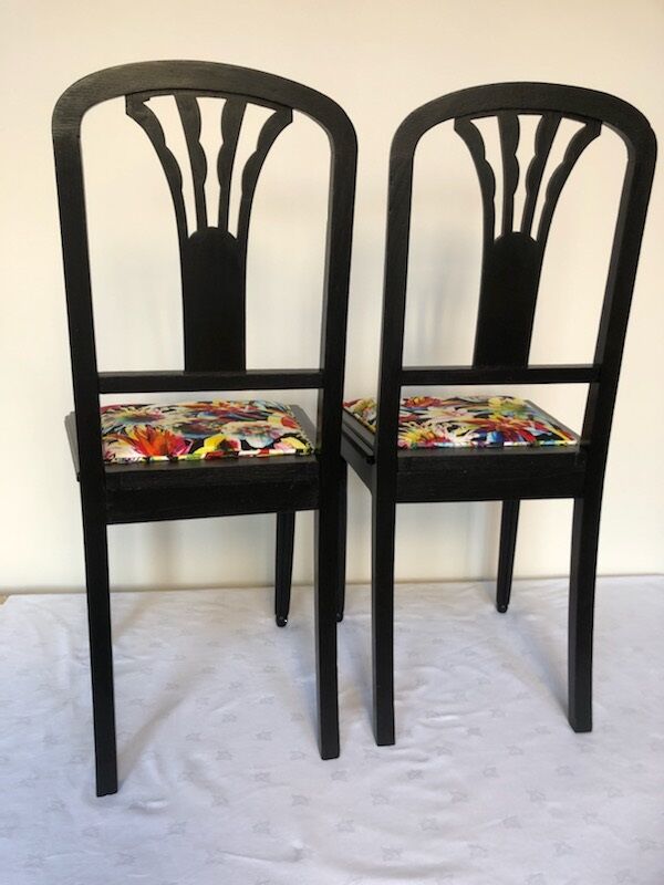 Art deco chairs jean paul gaultier fabric