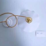 Wavy white opaline pendant light 1960 1970