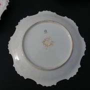 6 Limoges porcelain dessert plates 1900 - Bird decor