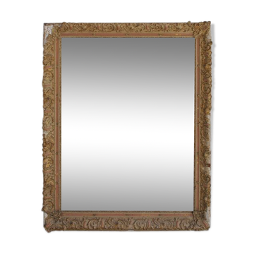 Mirror in gold stucco and glass mercury 91x126cm