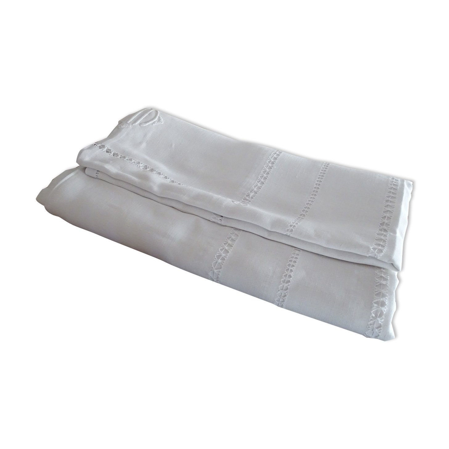 Old linen tablecloth 235 x 150 monogram AM