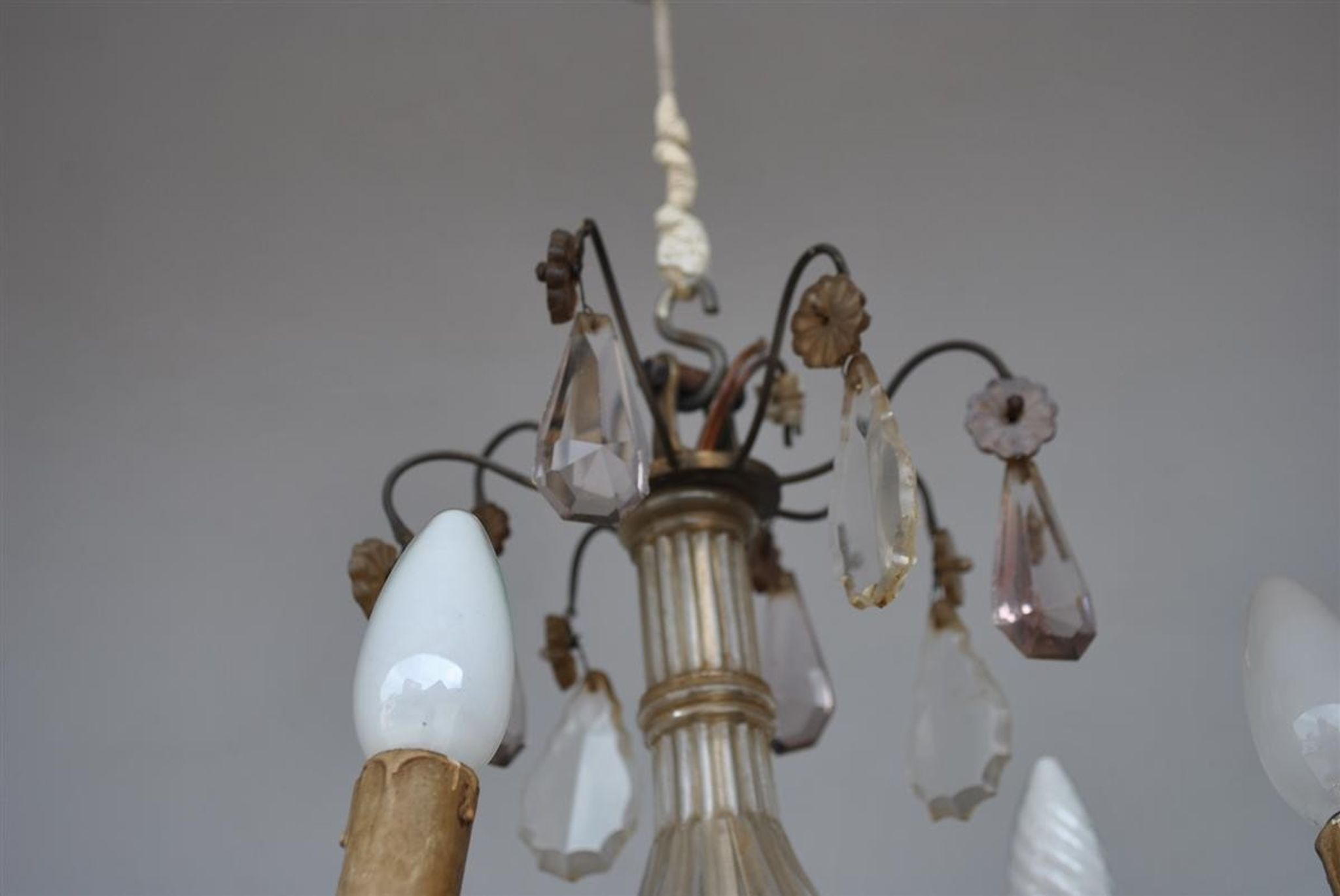Lustre pampilles époque début XXème 6 feux