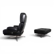 Howard Keith Kohinoor Leather Armchair with Ottoman for HK Furniture, 1970