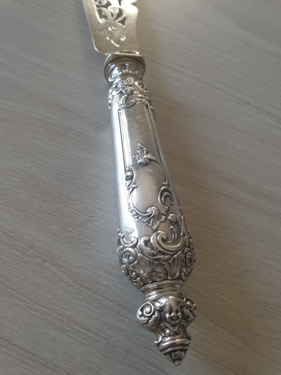 Antique silver metal knife