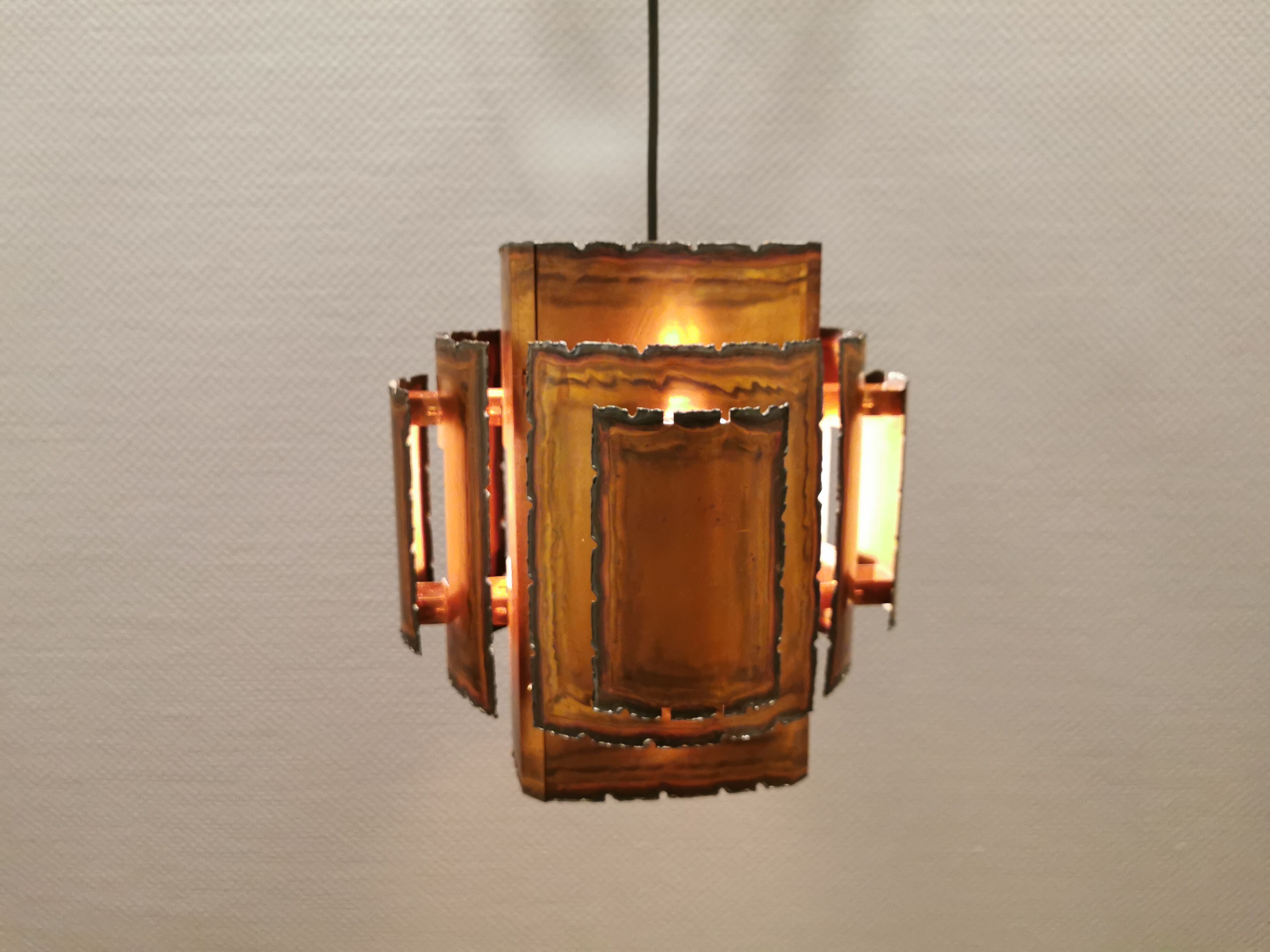 Brutalist hanging lamp, denmark 1960s