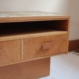 Vintage TV unit wood ceramic 1970s