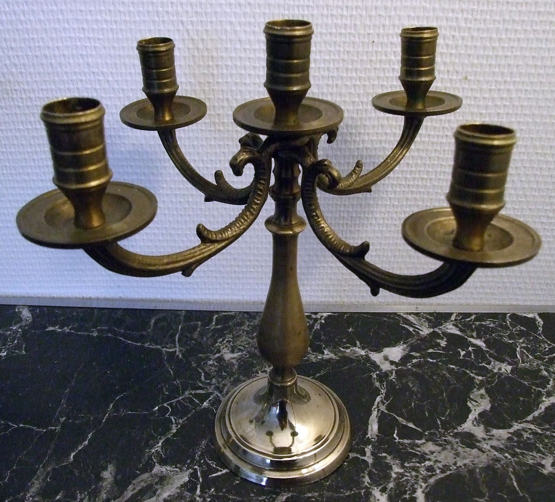 Pair of candlesticks 5 bronze lights