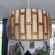 Scandinavian pendant light from the 1960s, made of wood and fabric