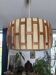 Scandinavian pendant light from the 1960s, made of wood and fabric