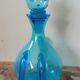 Vintage glass carafe from the 1960s, Empoli glassware, in the shape of a cat.