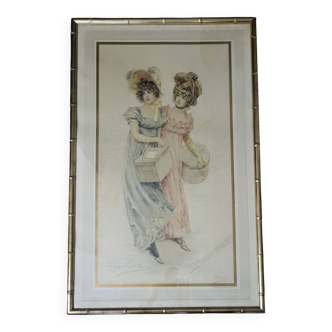 Lithograph, Frédérique Vallet-Bisson, Elegant, 1900s,