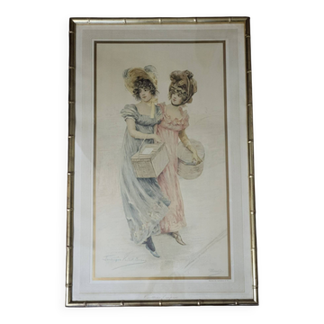 Lithographie, Frédérique Vallet-Bisson, Élégantes, 1900s,