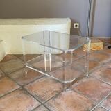 Coffee table David LANGE. 1970. Plexiglass. 60x40.