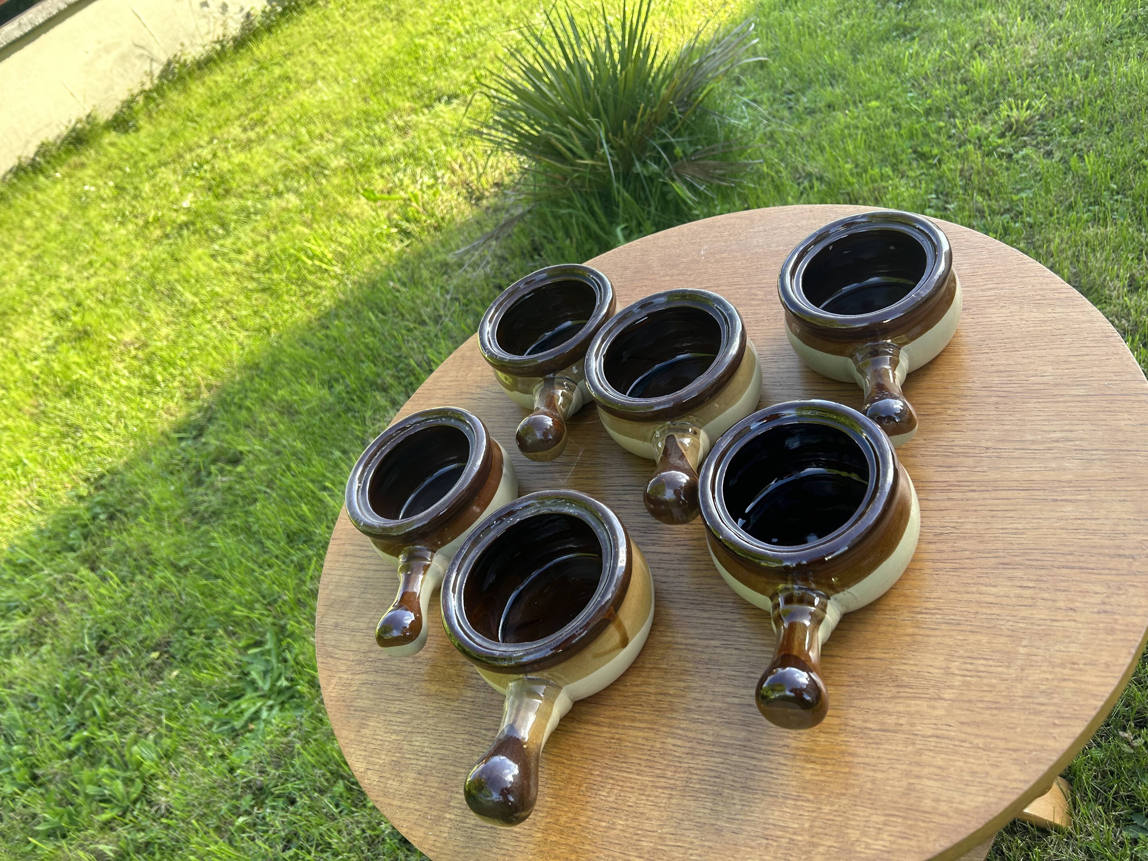 Set of 6 stoneware frying pans