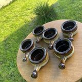 Set of 6 stoneware frying pans