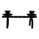 Brutalist candle holder in black iron