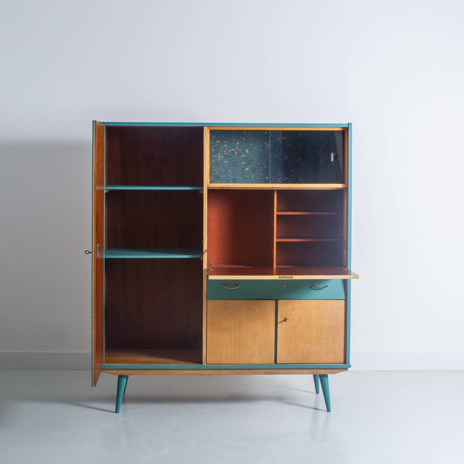 Secretary desk with plenty of storage, completely refurbished, circa 1960