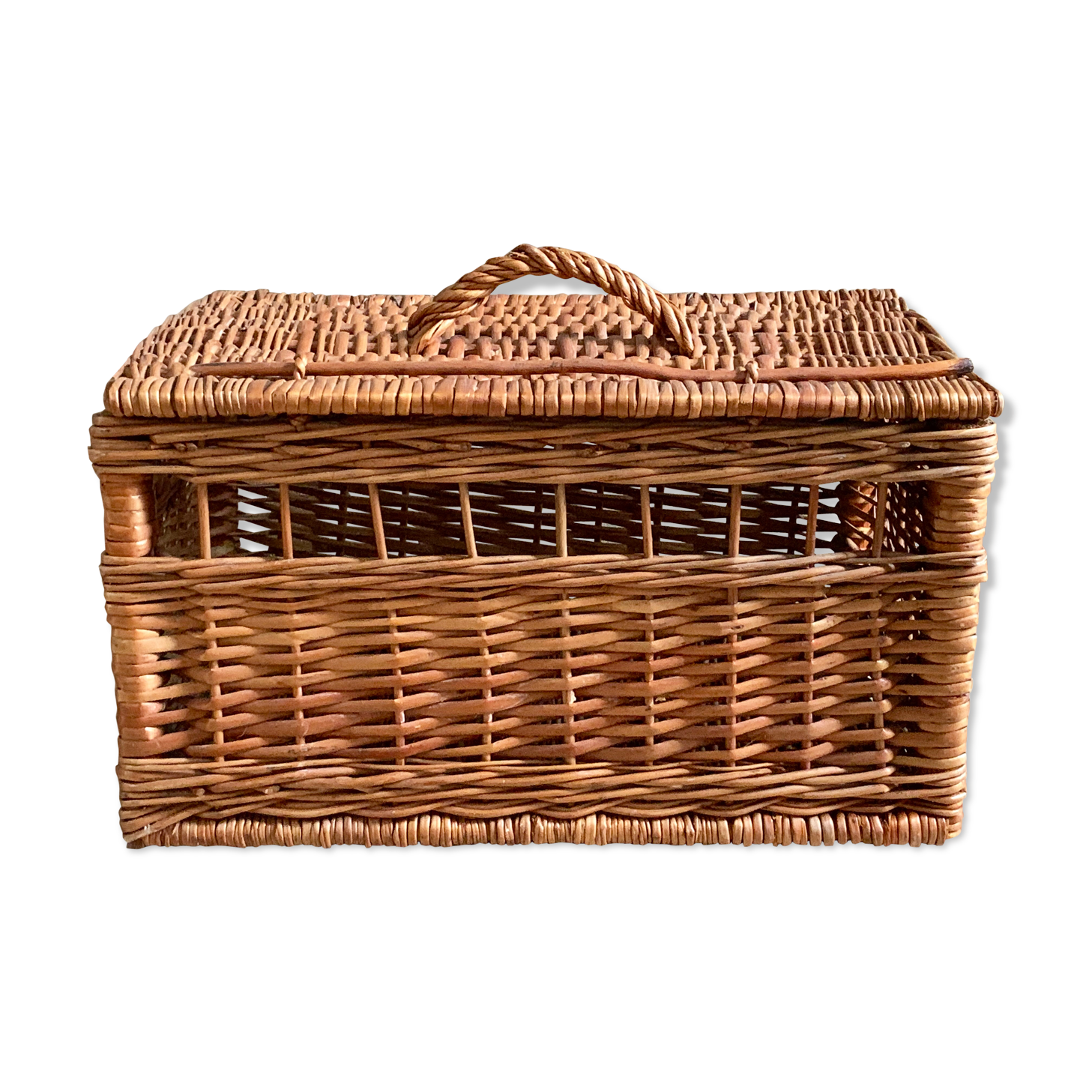 Wicker transport basket, 1960s