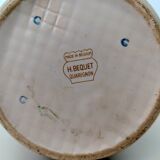 Vintage Henri Bequet Quaregnon hand painted ceramic vase (Belgium pottery 1960)