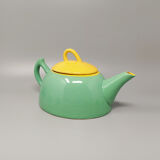 Green and yellow tea set/coffee set in ceramic by naj oleari, made in italy 1960