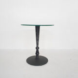 Round marble and glass side table, Italy 1980