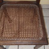 Chaise cannée en chêne foncé