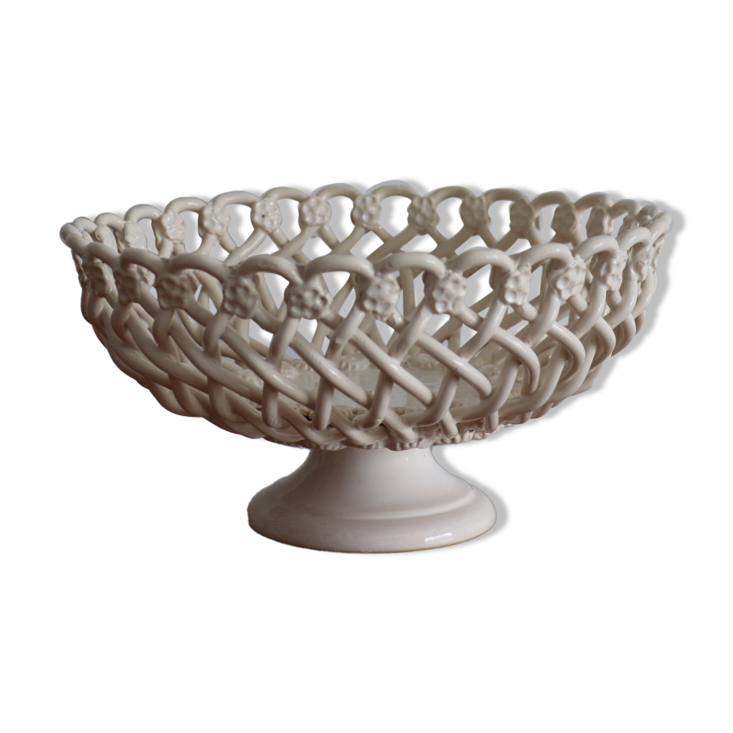 Braided ceramic basket, handmade Pichon Uzès
