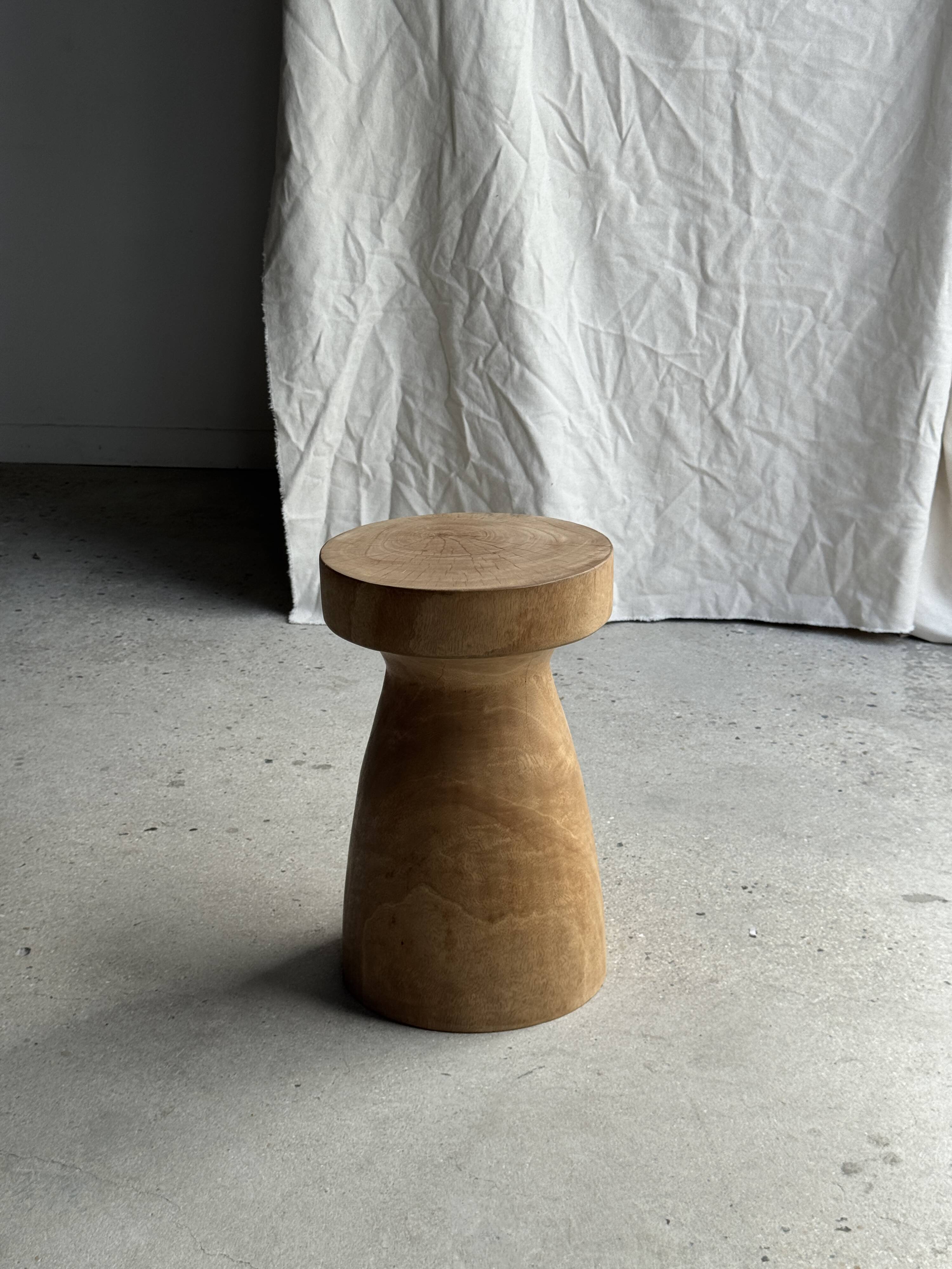 Stool, side table, end table in natural solid mango wood.